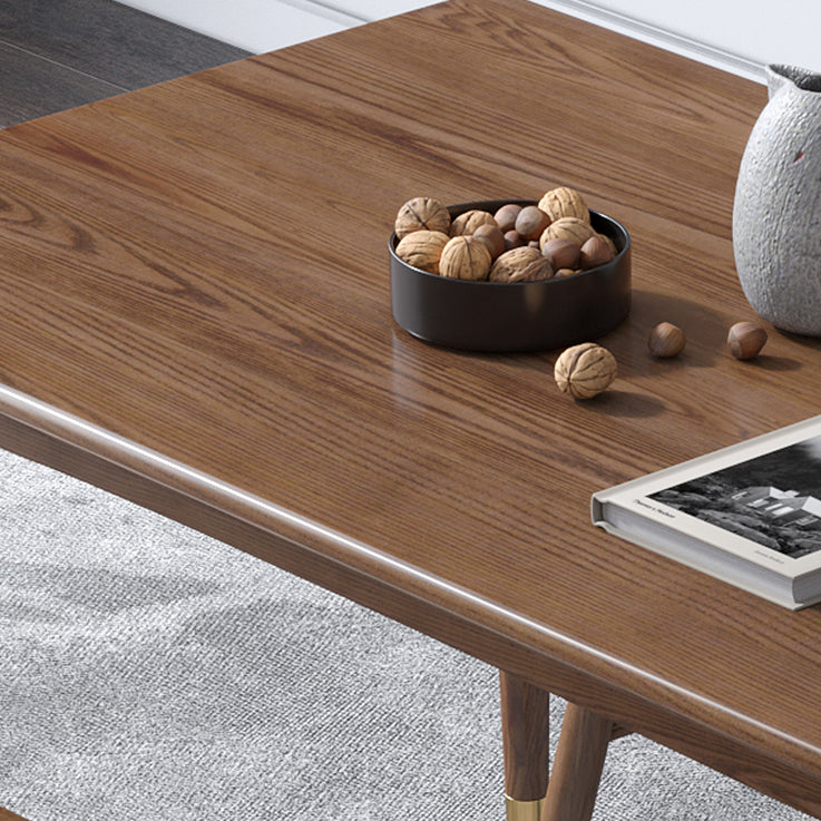 Traditional Luxury Rectangle Dining Table Ash Solid Wood Table with 4 Legs
