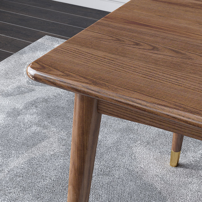 Traditional Luxury Rectangle Dining Table Ash Solid Wood Table with 4 Legs