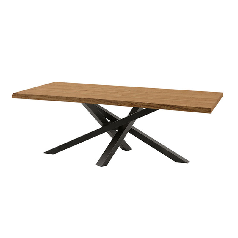 Table à manger rectangulaire de luxe traditionnelle, table en bois massif de pin avec socle