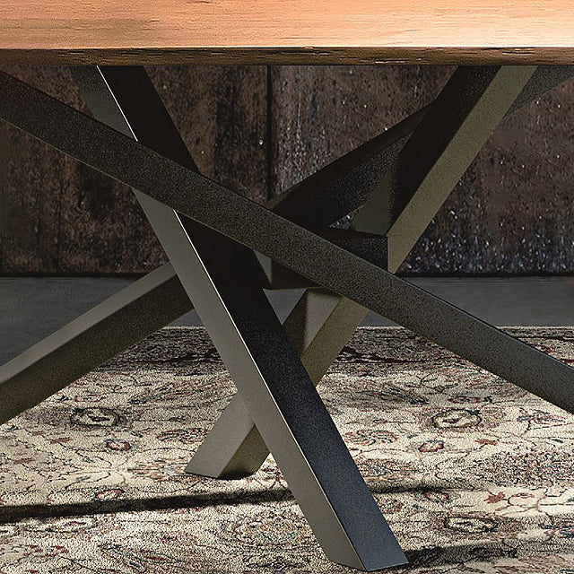 Table à manger rectangulaire de luxe traditionnelle, table en bois massif de pin avec socle