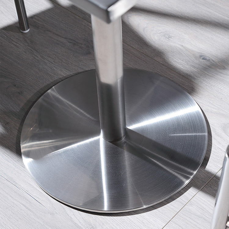 Industrial Square Dining Table Stainless Steel Table with Pedestal Base