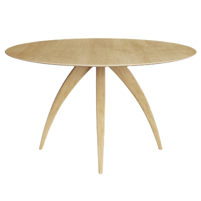 Table à manger ronde en bois de pin massif, Table fixe simple pour salle à manger