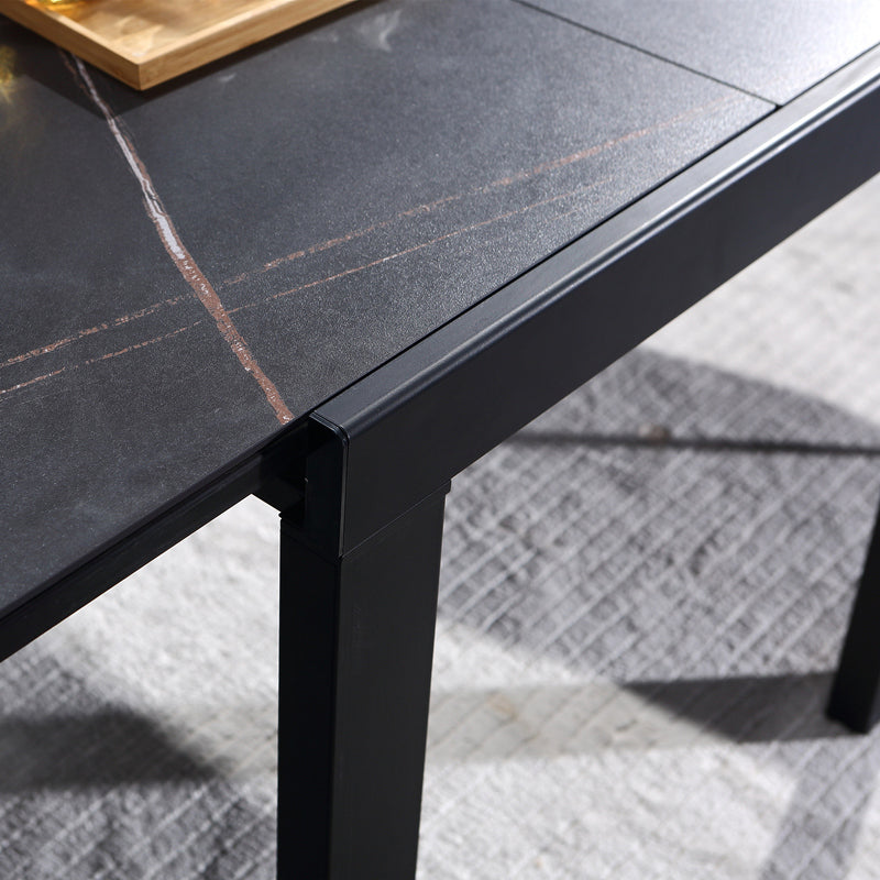 Industrial Square 35,5'' Esstisch Stone Dining Room Collection mit Blattverlängerung