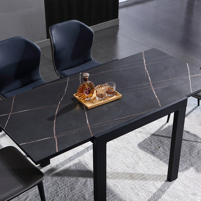 Industrial Square 35,5'' Esstisch Stone Dining Room Collection mit Blattverlängerung