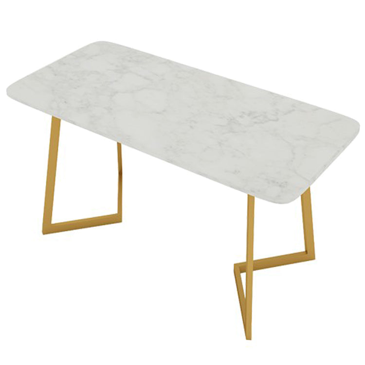 Gesinterde steen witte eettafel Luxe stijl vaste tafel voor eetkamer