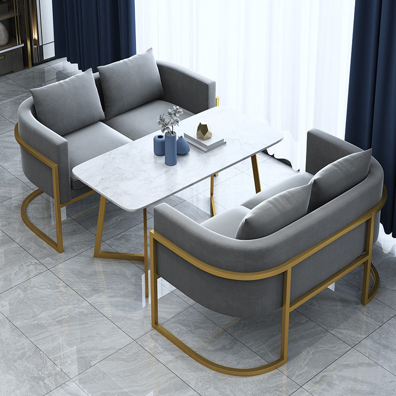 Gesinterde steen witte eettafel Luxe stijl vaste tafel voor eetkamer