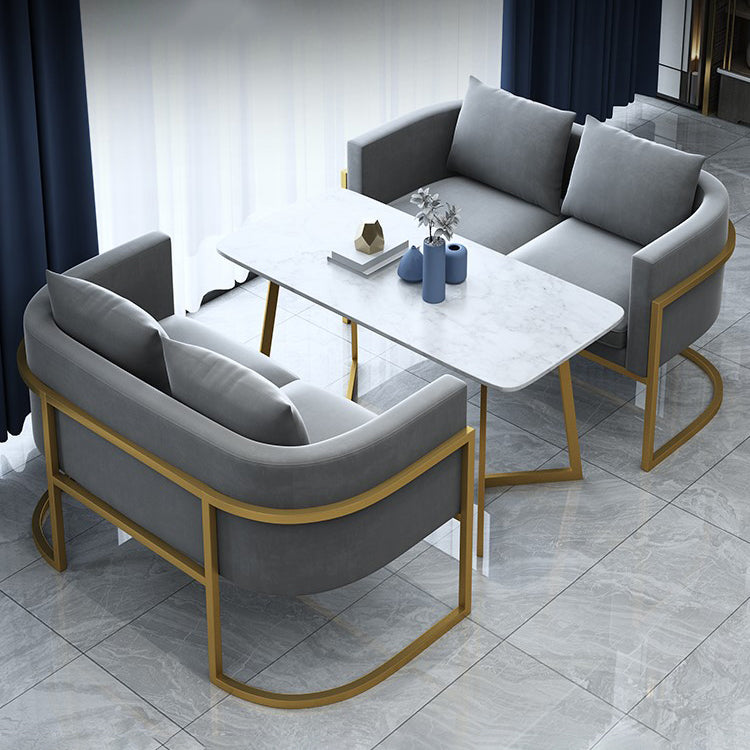 Gesinterde steen witte eettafel Luxe stijl vaste tafel voor eetkamer