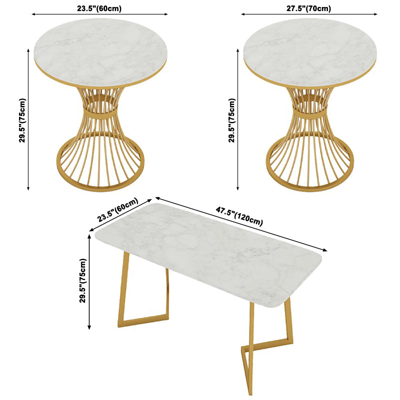 Gesinterde steen witte eettafel Luxe stijl vaste tafel voor eetkamer