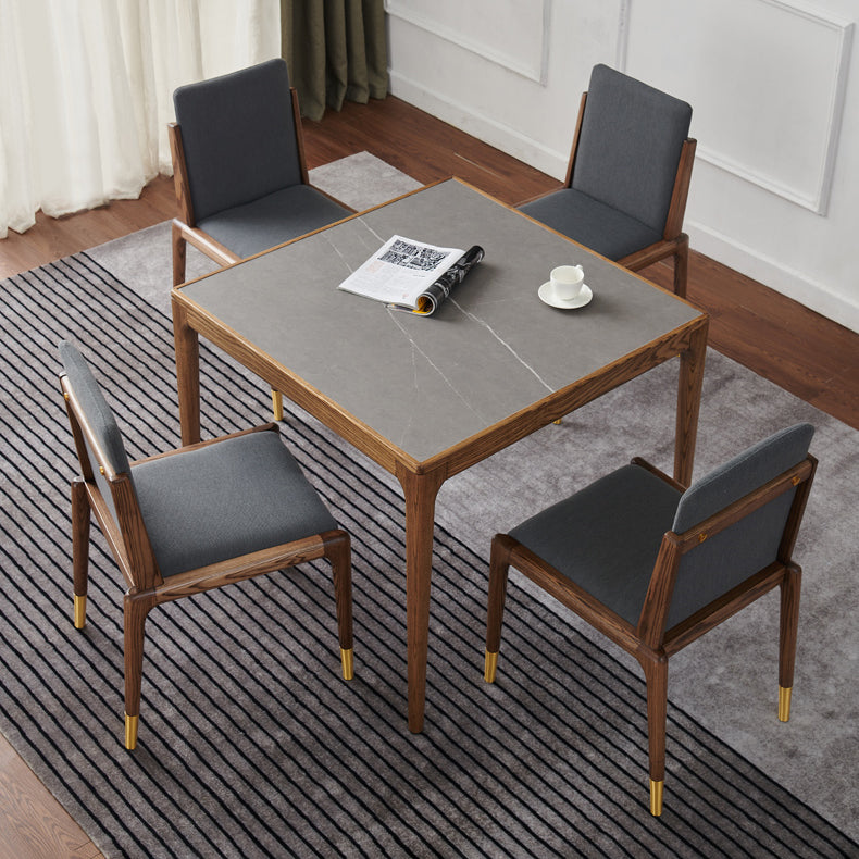 Carré 4 jambes table à manger industrielle table gris Tableau fixe de pierre fritté