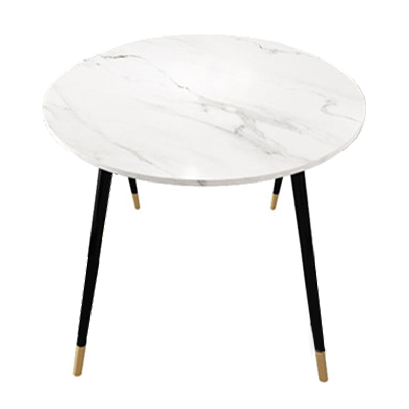 Ronde vorm Moderne eettafel Witte toon vaste tafel met gesinterde steen