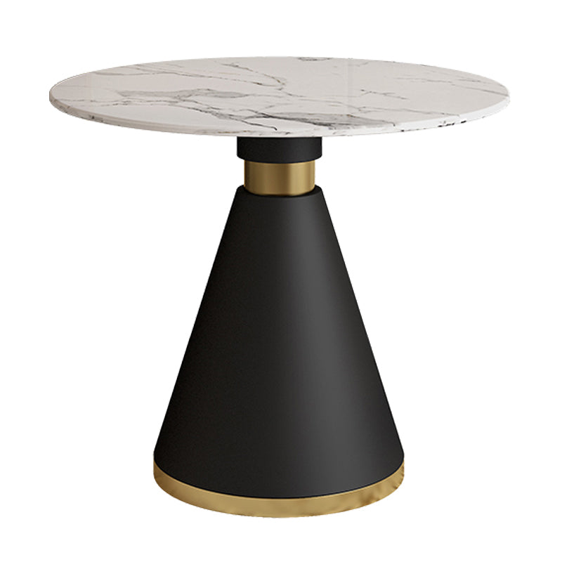 Simplicity Style Sintered Stone Dining Table Single Pedestal Base Round Table for Home