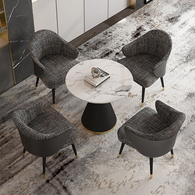Simplicity Style Sintered Stone Dining Table Single Pedestal Base Round Table for Home