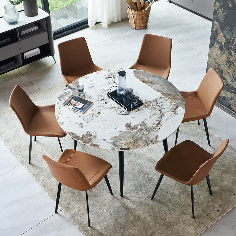 Extendable Luxury Dining Table Adjustable Sintered Stone Top Table with 4 Legs