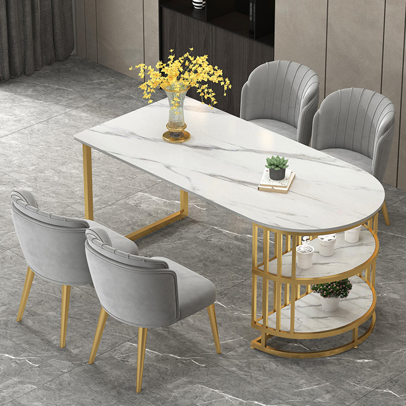 Table à manger en pierre de style glam