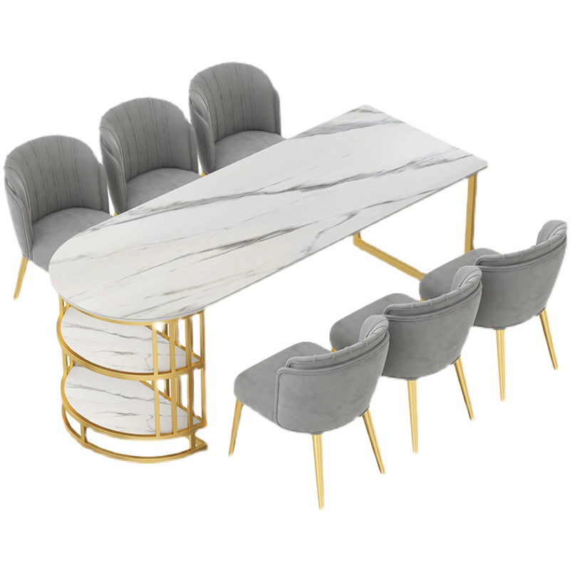 Table à manger en pierre de style glam