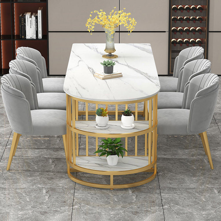 Table à manger en pierre de style glam