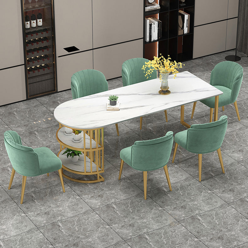 Table à manger en pierre de style glam