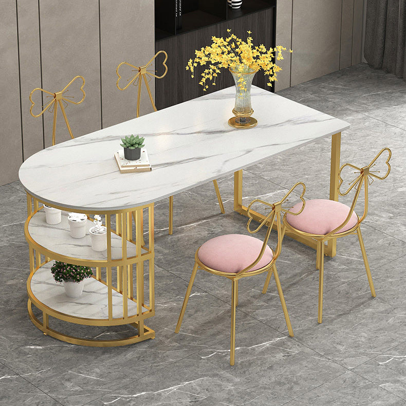 Table à manger en pierre de style glam
