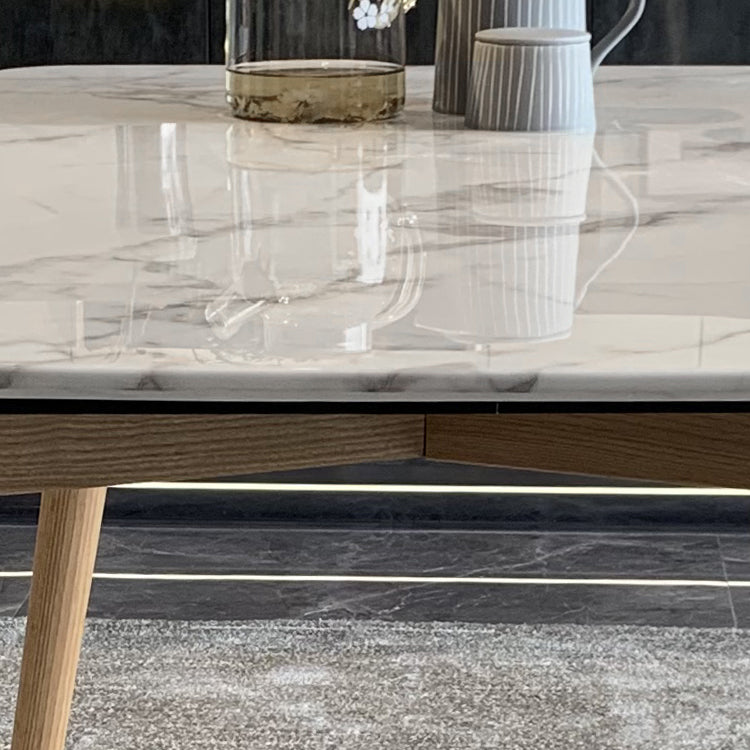 Stein Essstelle Tisch Einfachheit Rechteck Esstisch mit Holz 4 Beine