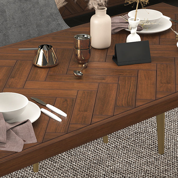 Mesa de comedor de madera maciza de estilo de lujo 4 Pats Base Rectangle Mesa para el hogar