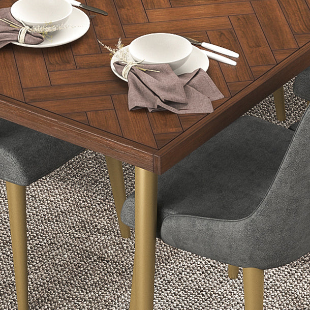 Mesa de comedor de madera maciza de estilo de lujo 4 Pats Base Rectangle Mesa para el hogar