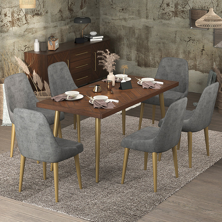 Mesa de comedor de madera maciza de estilo de lujo 4 Pats Base Rectangle Mesa para el hogar