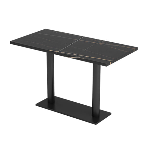Industrial Sintered Stone Dinner Room Küchentisch Black Top Tisch mit schwarzem Rahmen