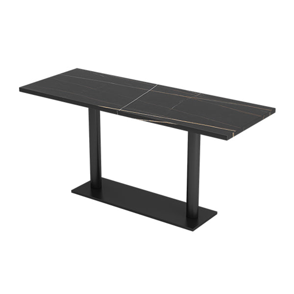 Industrial Sintered Stone Dinner Room Küchentisch Black Top Tisch mit schwarzem Rahmen