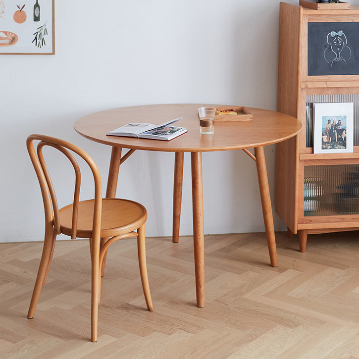 Massief houten dinettetafel van 1,20 meter, moderne eettafel rond voor thuis