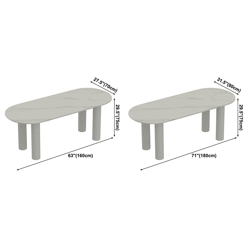 Solid Wood Legs Contemporary Free Form Dining Table Sintered Stone Dining Table for Kitchen