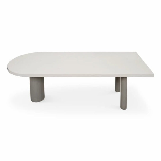 Freiform-Esstisch im minimalistischen Stil, fester Weißton-Tisch mit 3 Beinen