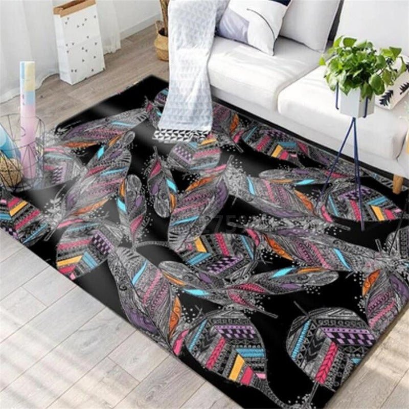 Bohemian Chevron Print Rug Polyester Indoor Carpet Non-Slip Backing Area Rug for Living Room