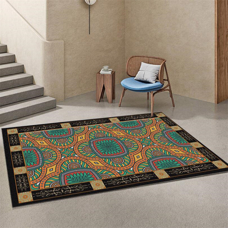 Bohemian Chevron Print Rug Polyester Indoor Carpet Non-Slip Backing Area Rug for Living Room