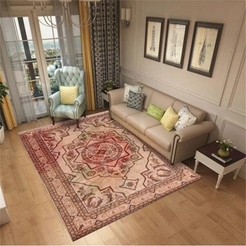 Bohemian Chevron Print Rug Polyester Indoor Carpet Non-Slip Backing Area Rug for Living Room