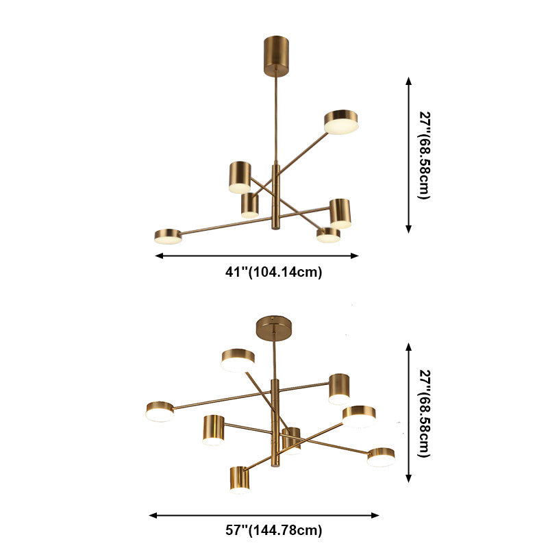 Moderne stijl LED kroonluchter licht Multi Light Metal hanglamp voor woonkamer