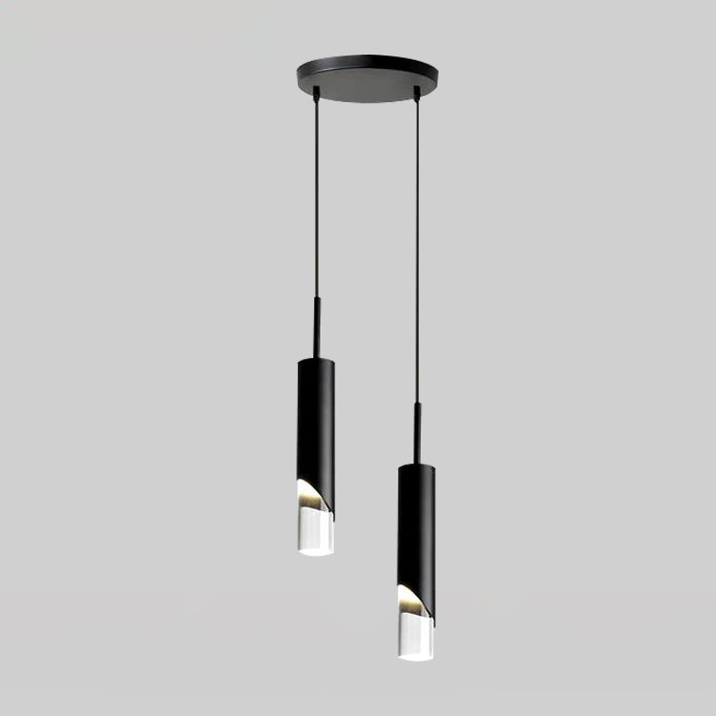 1 cylindre léger suspendu moderne simplicité suspension acrylique pour restaurants