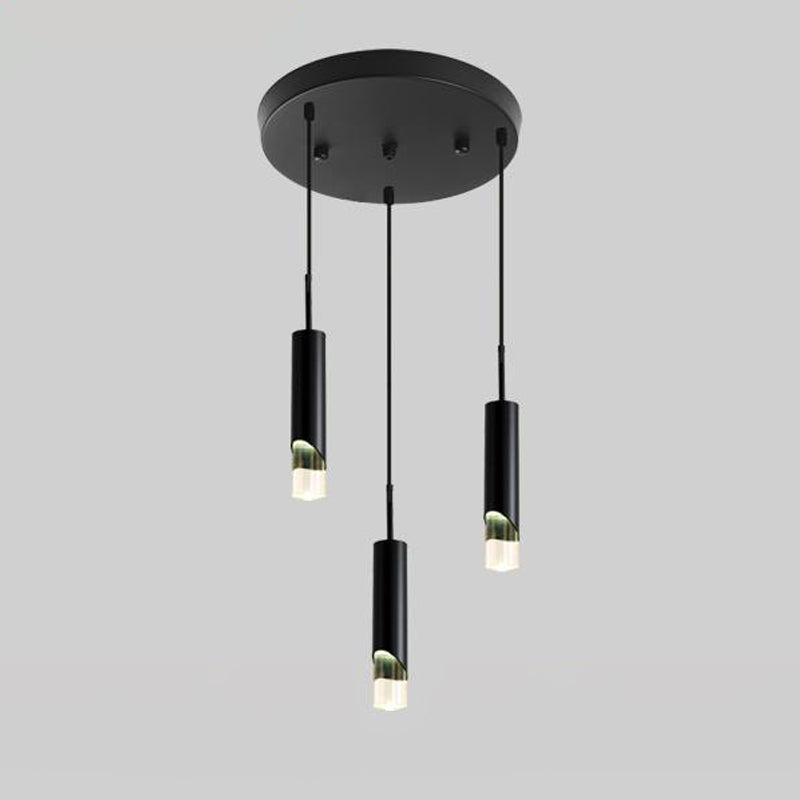 1 cylindre léger suspendu moderne simplicité suspension acrylique pour restaurants