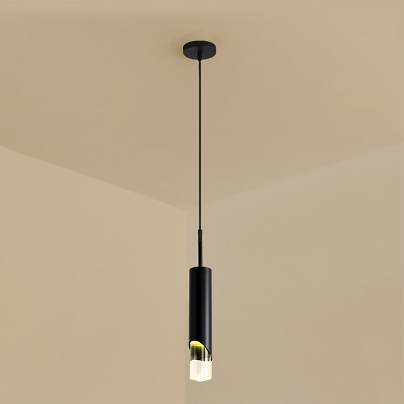 1 cylindre léger suspendu moderne simplicité suspension acrylique pour restaurants