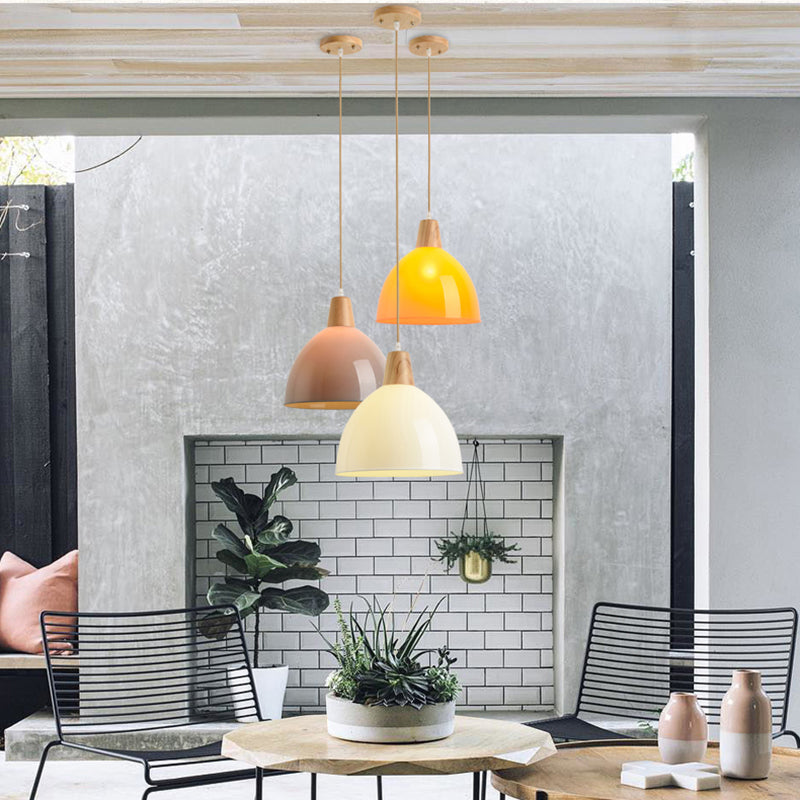 Bunte kuppelheizte helles modernes Stil Holz 1 Lichtanhänger für Esszimmer