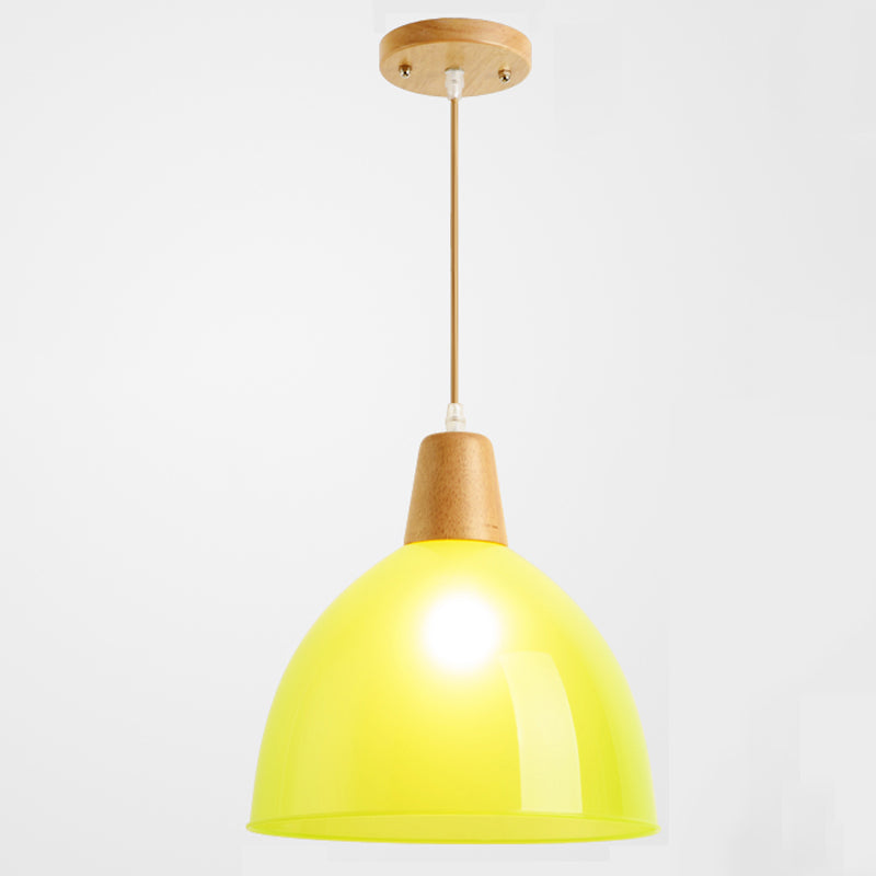 Bunte kuppelheizte helles modernes Stil Holz 1 Lichtanhänger für Esszimmer