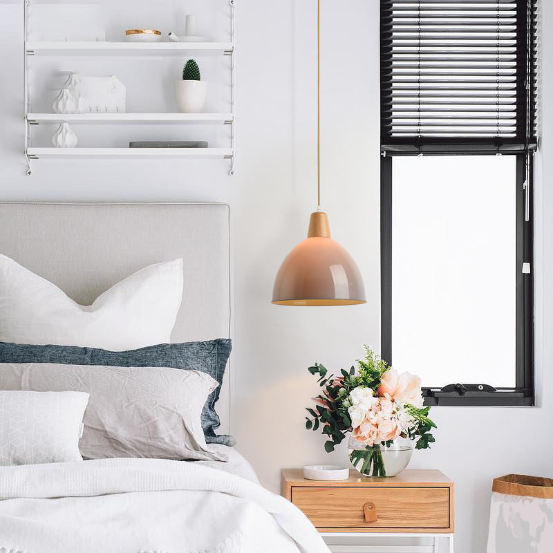 Bunte kuppelheizte helles modernes Stil Holz 1 Lichtanhänger für Esszimmer