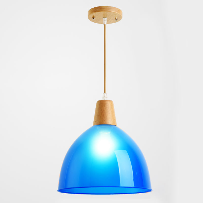 Bunte kuppelheizte helles modernes Stil Holz 1 Lichtanhänger für Esszimmer