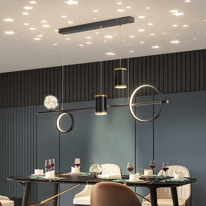 Acrylic Linear LED Island Light Contemporary Simplicity Hanging Lamp for Dining Room