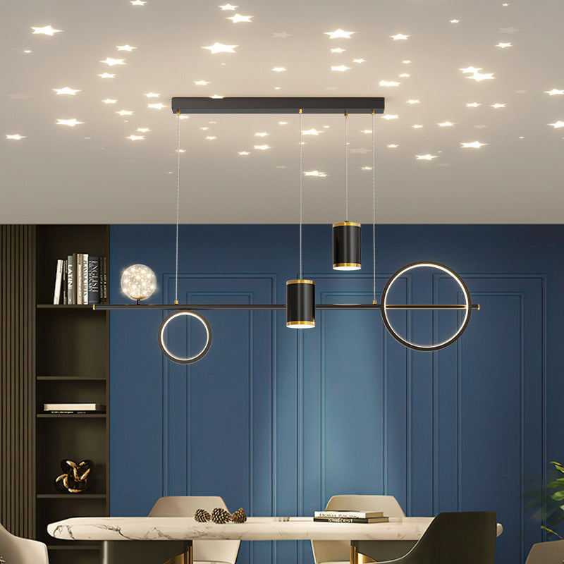 Acrylic Linear LED Island Light Contemporary Simplicity Hanging Lamp for Dining Room