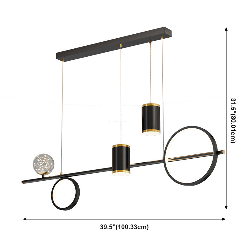 Acrylic Linear LED Island Light Contemporary Simplicity Hanging Lamp for Dining Room