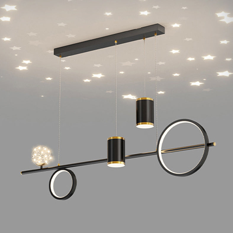 Acrylic Linear LED Island Light Contemporary Simplicity Hanging Lamp for Dining Room