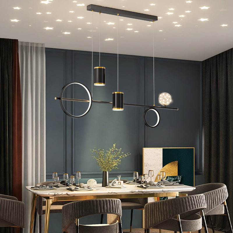 Acrylic Linear LED Island Light Contemporary Simplicity Hanging Lamp for Dining Room