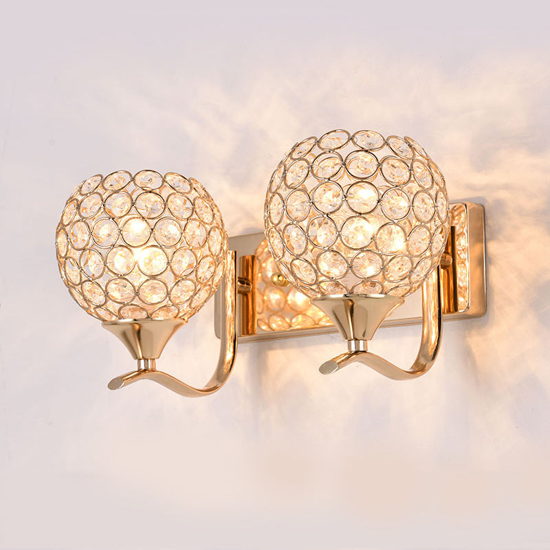 Éclairage mural rond de style minimaliste Éclairage Crystal Cloudroom Glasce Lightture in Gold