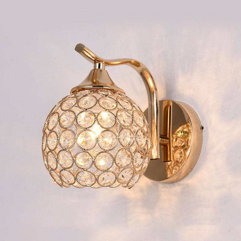 Éclairage mural rond de style minimaliste Éclairage Crystal Cloudroom Glasce Lightture in Gold