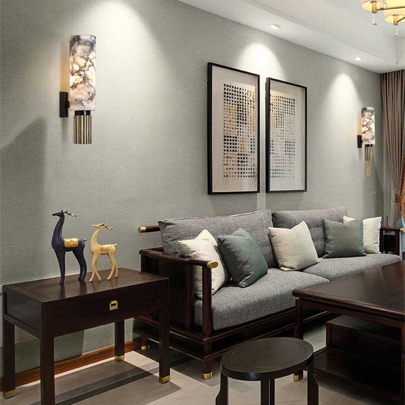 Cylinder Approche du luminaire de la lampe murale à 1 lumière moderne avec nuance de pierre blanche